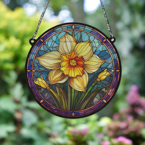 Daffodil Stained Glass Effect Suncatcher